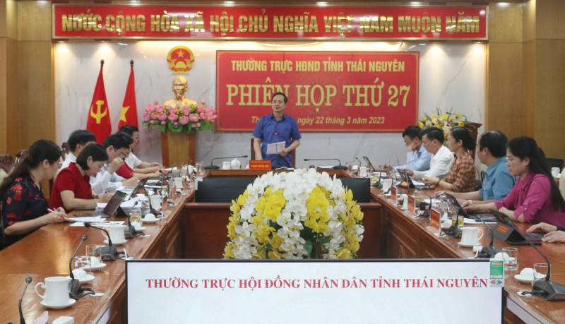 Thường trực HĐND tỉnh Thái Nguyên tổ chức phiên họp thứ 27 cho ý kiến vào một số nội dung quan trọng thuộc thẩm quyền - ẢNH ĐỨC CƯỜNG